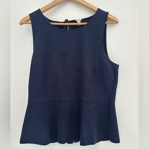 J. Crew Navy Blue Sleeveless Peplum Top